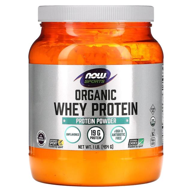 NOW Foods, Sports, Organic Whey Protein, Unflavored, 1 lb (454 g) on Productcaster.