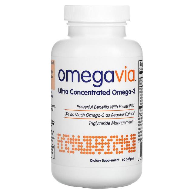 OmegaVia, erittäin tiivistetty omega-3, 60 pehmeää geeliä on Productcaster.