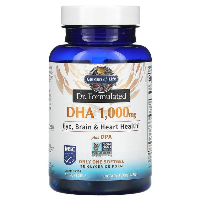 Garden of Life, Dr. Formulated DHA plus DPA, Citrus, 1,000 mg, 30 Softgels on Productcaster.