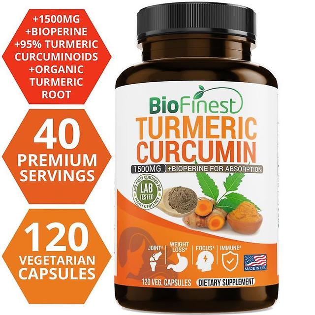 Tib Turmeric Curcumin 1500mg 95% Curcuminoids -fast Absorption Black Pepper Joint Heart Immune Supplement(120caps) 60 capsules A bottle on Productcaster.