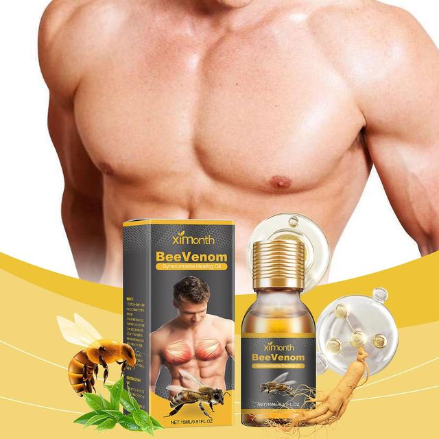 Denstyle Huile chauffante Homme de feu venin d’abeille Gynécomastia, Venin d’abeille Men Therm, Renforcer les muscles de la poitrine Huile de venin... on Productcaster.