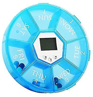 7-day Electronic Medication Pill Dispensers With Alarm Reminder, Large Compartments Moisture-proof Pill Box For Vitamin/fish Oil/pills/supplements ... on Productcaster.