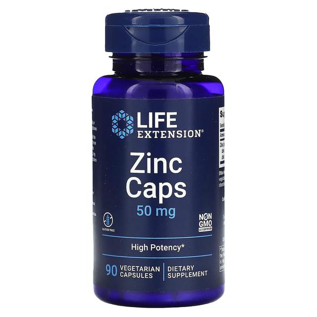 Life Extension, Zinc Caps, High Potency, 50 mg, 90 Vegetarian Capsules on Productcaster.