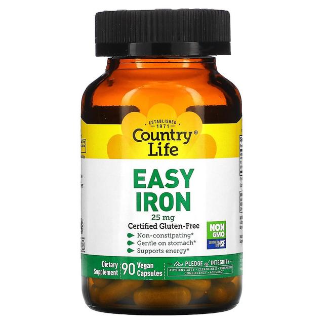 Country Life, Easy Iron, 25 mg, 90 wegańskich kapsułek on Productcaster.