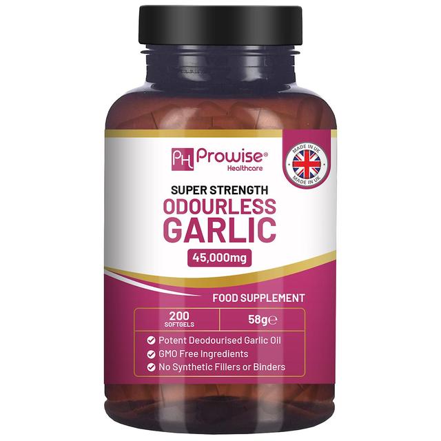 Prowise Healthcare Premium Odourless Garlic Capsules - High Strength 45,000mg - 200 Softgels by Prowise on Productcaster.