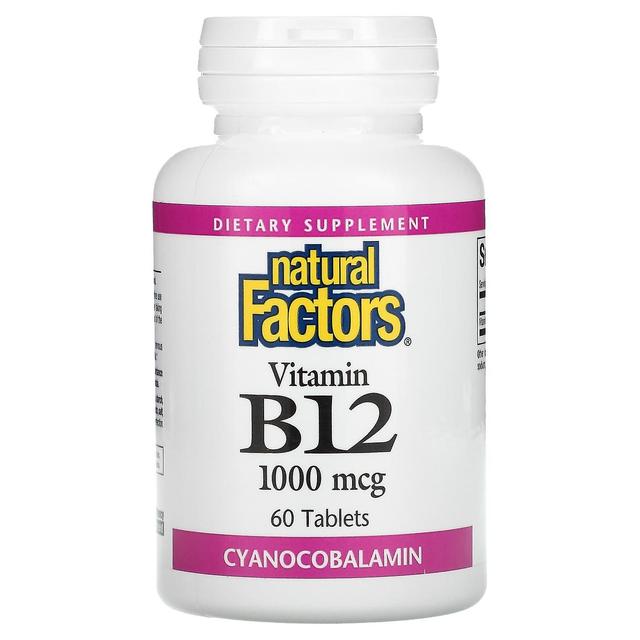 Natural Factors, Vitamin B12, 1.000 mcg, 60 Tabletten on Productcaster.