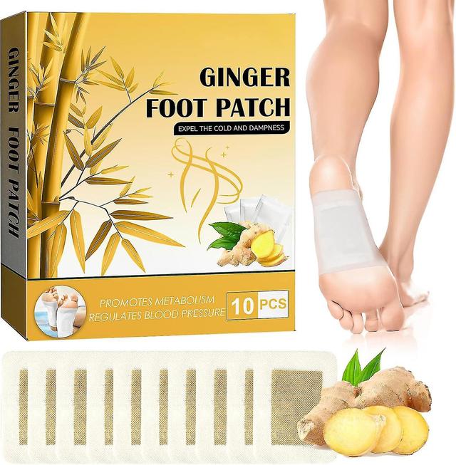 Ginger Detox Gessos Pés, Limpeza Profunda Gengibre Foot Patches, Melhor Sono Stress Relief Ginger Foot Patches Para Pés Warm Detox 10PCS on Productcaster.