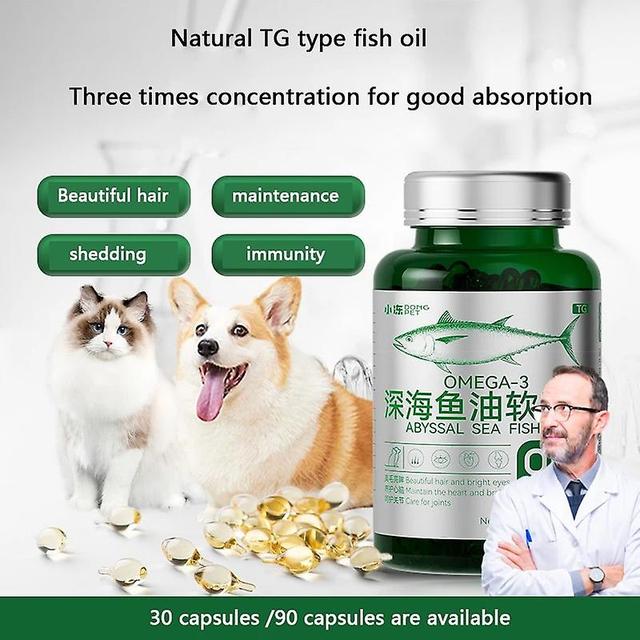 Jinzhaolai Deep Sea Fish Oil Soft Capsules Universellt näringstillskott för katter och hundar Muppar Teddy Pomeranian Doggie Concentrated 2 flaska on Productcaster.