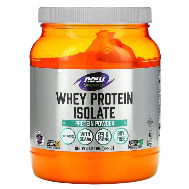 NOW Foods NU Fødevarer, Sport, Valleproteinisolat, Ikke-aromatiseret, 1,2 lbs (544 g) on Productcaster.