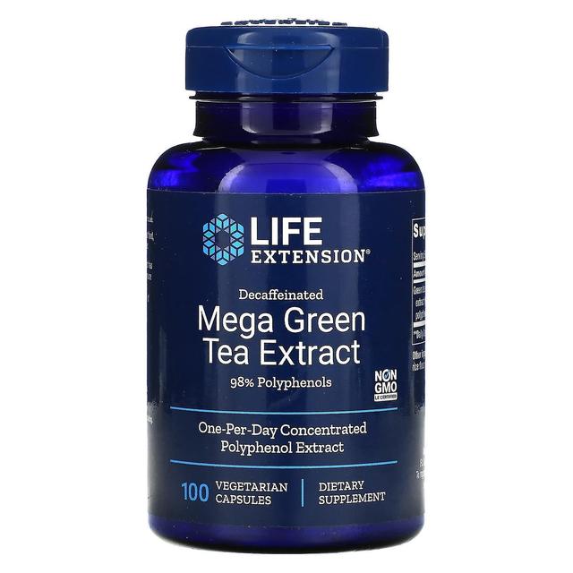 Life Extension, Mega Green Tea Extract, Decaffeinated, 100 Vegetarian Capsules on Productcaster.