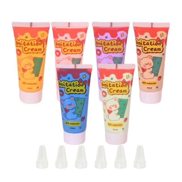 6 Pieces Simulation Whipped Cream Glue Set 50g Imitation Cream Glue Crafting Style A Style C 10.3cmx4.3cm on Productcaster.