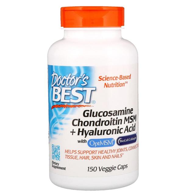 Doctor's Best, Glucosamine Chondroitin MSM + Hyaluronic Acid, 150 Veggie Caps on Productcaster.