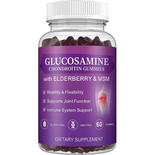 Glucosamine Chondroitin Gummies, Extra Strength Joint Support Gummies With Msm & Elderberry For Natural Joint Support Supplement, Antioxidant Immune S on Productcaster.