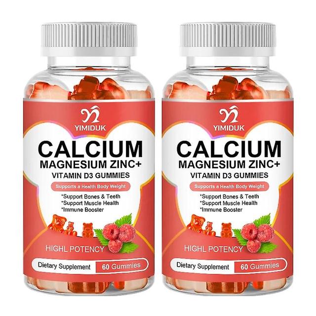 Eccpp Calcium Magnesium Zinc Gummies Vitamin D3 K2 Increase Immune System Function Strong Bones Teeth Heart Nerve Health 2 Bottles on Productcaster.