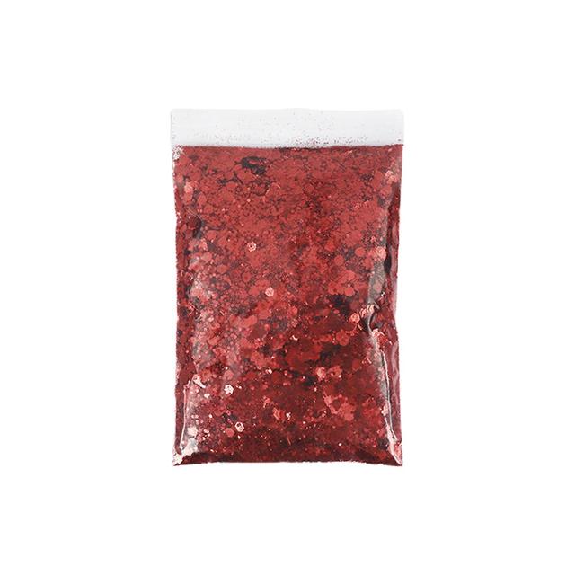 1 Bag 50g Nail Sequins Flash Easy Paste Non-drop Shiny Effect DIY Gloss Holographic Sparkling Nails Red on Productcaster.