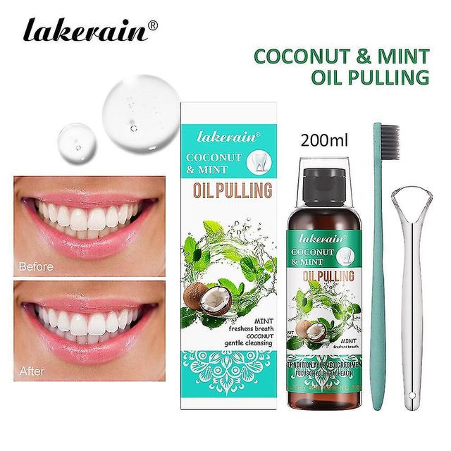 Extracción dental con aceite de coco con 7 aceites esenciales y vitaminas, Extracción dental con aceite de coco y menta con raspador de lengua y ce... on Productcaster.