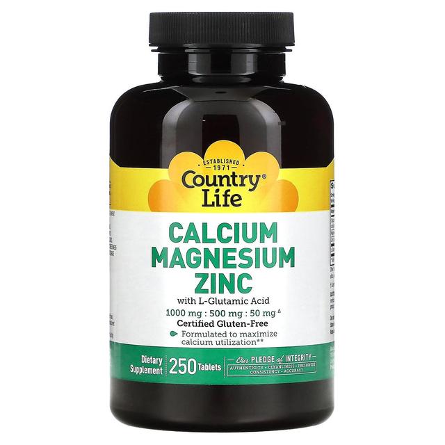 Country Life, Calcium Magnesium Zinc, 250 Tablets on Productcaster.