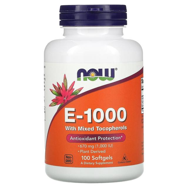 NOW Foods, E-1000 with Mixed Tocopherols, 670 mg (1,000 IU), 100 Softgels on Productcaster.