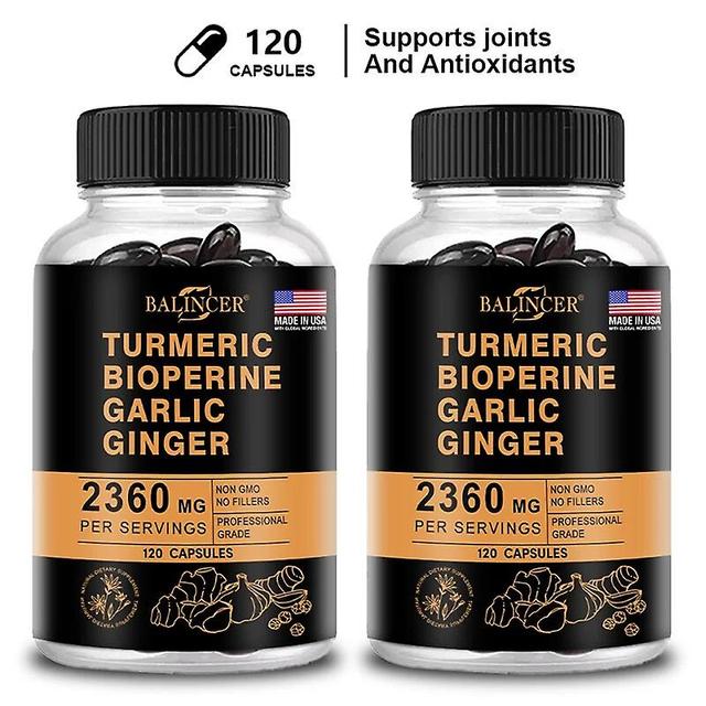 Visgaler Suplemento de cúrcuma y jengibre 4 en 1 con pimienta 2360 mg con ajo y curcumina pimienta negra, para el apoyo articular, digestivo e inmu... on Productcaster.