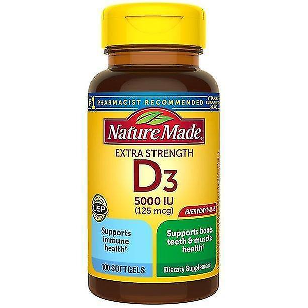 Nature made extra strength vitamin d3 5000 iu (125 mcg), 100 softgels LONG on Productcaster.