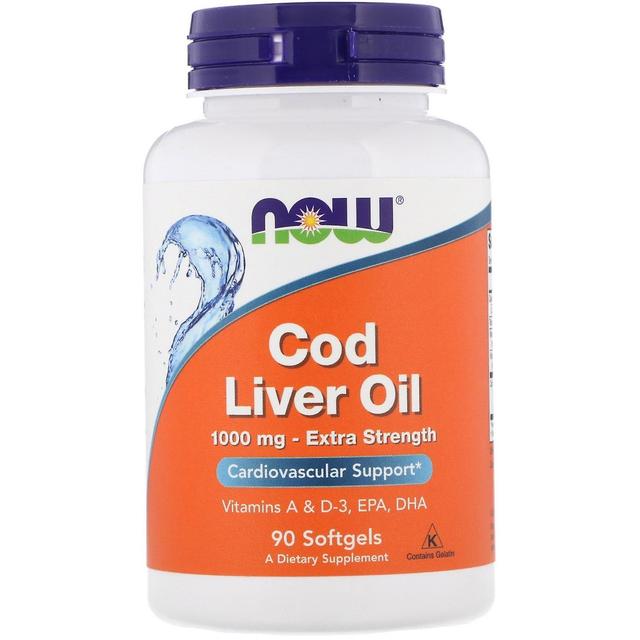 Now Foods, Cod Liver Oil, Extra Strength, 1,000 mg, 90 Softgels on Productcaster.