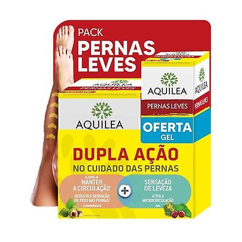 Aquilea Pakkaus kevyet jalat tarjoavat geeliä 30 tablettia + 60 ml geeliä on Productcaster.