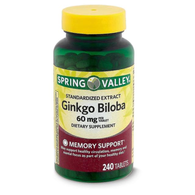 Spring Valley Vårdalen standardiserat extrakt ginkgo biloba kosttillskott, 60 mg, 240 ea on Productcaster.