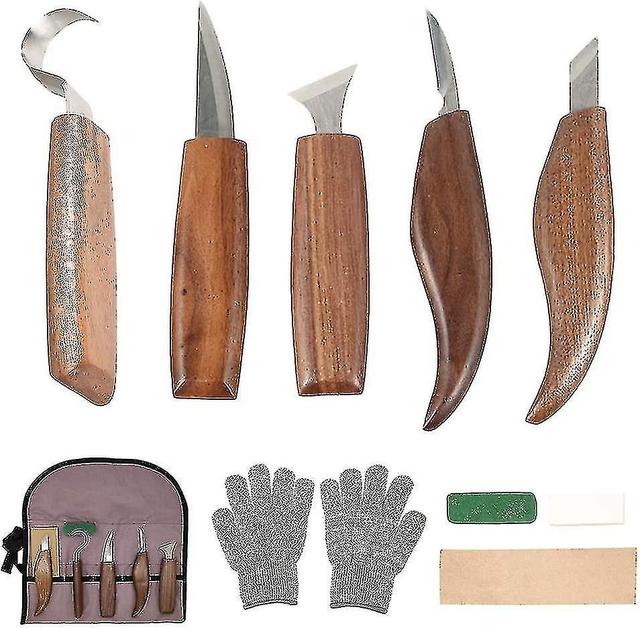 10pcs Kohlenstoffstahl Holz Schnitzwerkzeuge Holz Schnitzwerkzeug Set mit Haken Messer Professionelle Schnitzerei Kni on Productcaster.