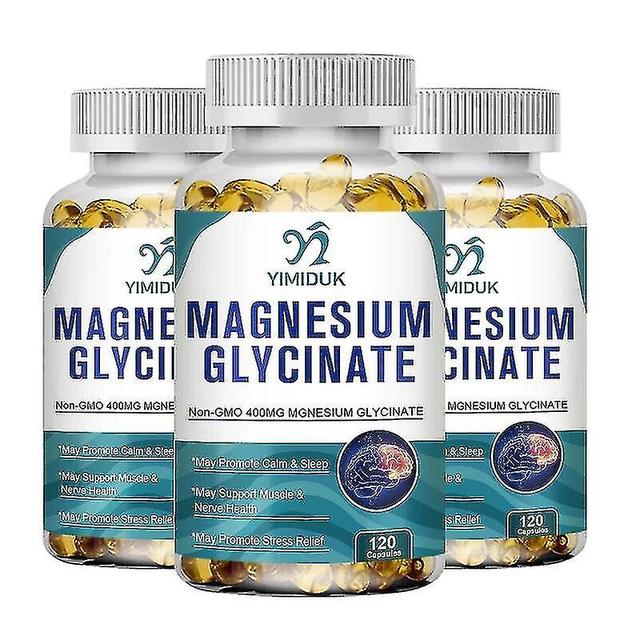 Magnesium Glycinate Capsules For Supports Muscle, Joint, And Heart Health Maximum Absorption Magnesium Glycinate Supplement 3 Bottles 60pcs on Productcaster.