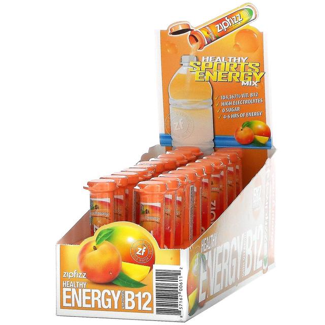 Zipfizz, Healthy Sports Energy Mix with Vitamin B12, Peach Mango, 20 Tubes, 0.39 oz (11 g) Each on Productcaster.