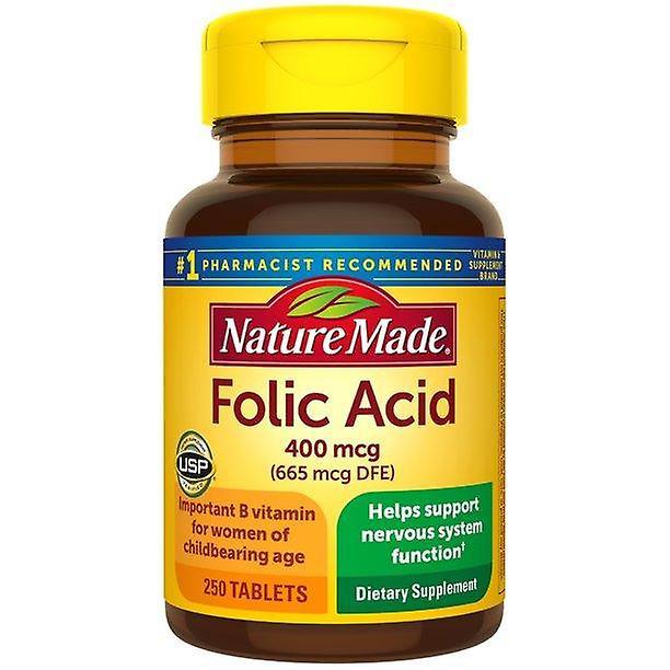 Nature made folic acid 400 mcg (665 mcg dfe) supplement tablets, 250 count on Productcaster.