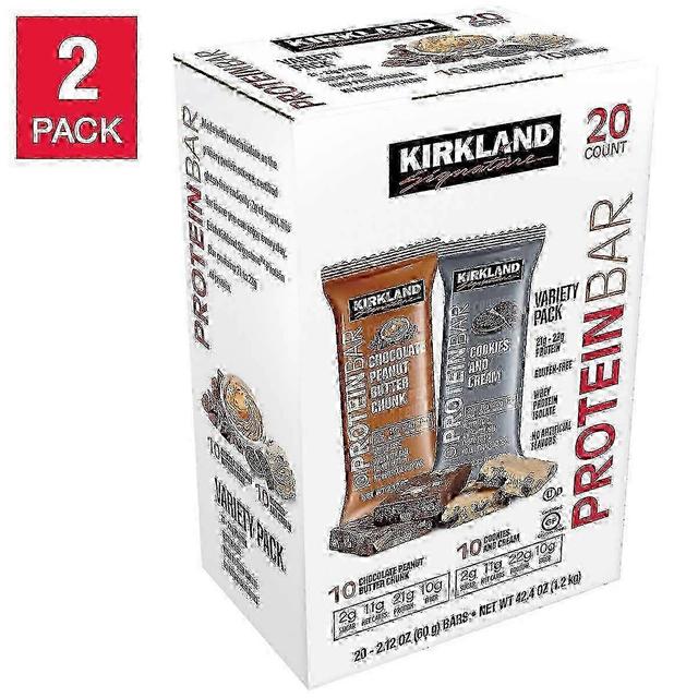 Kirkland signature protein bars chocolate peanut butter chunk & cookies and cream pack, 2 ea on Productcaster.