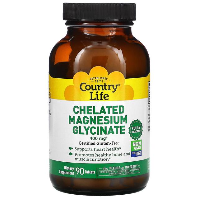 Country Life, Chelated Magnesium Glycinate, 133 mg, 90 Tablets on Productcaster.