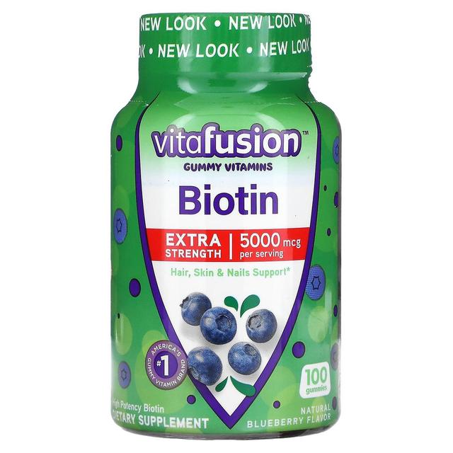 VitaFusion, Biotin, Extra styrka, Naturligt blåbär, 2,500 mcg, 100 Gummies on Productcaster.