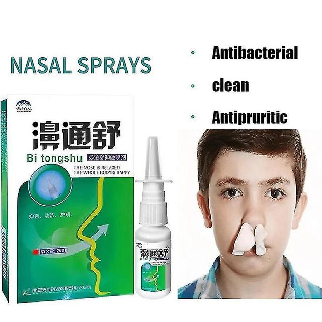 Bi Tong Shu 100% puro erbe nasali spray trattamento medico tradizionale cura del naso rinite cronica sinusite 20ml Nessuna scatola on Productcaster.