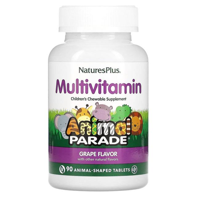 Nature's Plus NaturesPlus, Animal Parade, Suplemento Multivitamínico Mastigável para Crianças, Uva, 90 Separador em Forma de Animal on Productcaster.