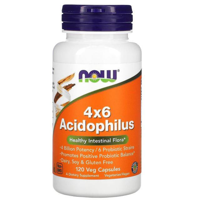 NOW Foods, 4x6 Acidophilus, 120 Veg Capsules on Productcaster.