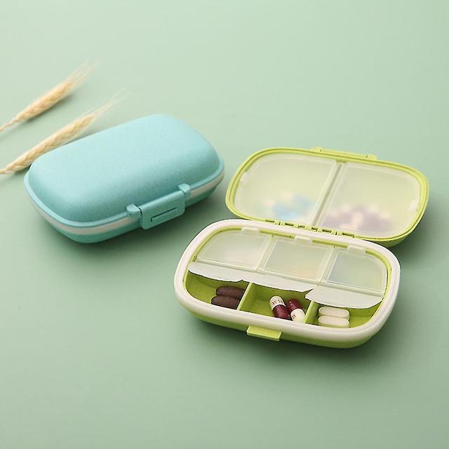 8 Grid Portable Sealed Medicine Box Multipurpose Dustproof Tablets Storage Box For Capsule Fish Oils Blue on Productcaster.