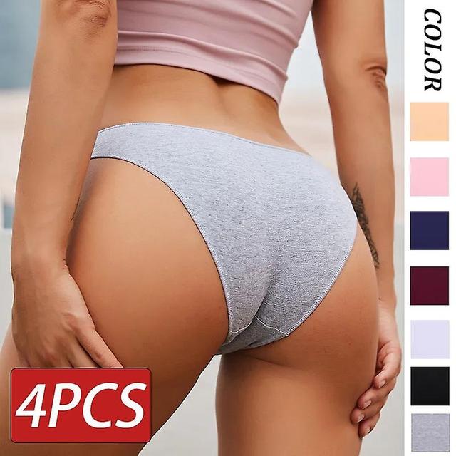 Hcankcan Conjunto De 4 Bragas De Algodn Para Mujer, Ropa Interior Sexy De Cintura Baja, Elstica, Cmoda, Lencera, M-xxl M 4 ud Set 1 on Productcaster.