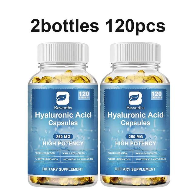 Eccpp Hyaluronic Acid Supplements Plus Biotin&vitamin C High Potency Support Skin Hydration,joint Lubrication,hair&eye Health 2bottles 120capsules on Productcaster.