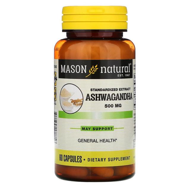 Mason Natural, Ashwagandha, Extrato Padronizado, 500 mg, 60 Cápsulas on Productcaster.