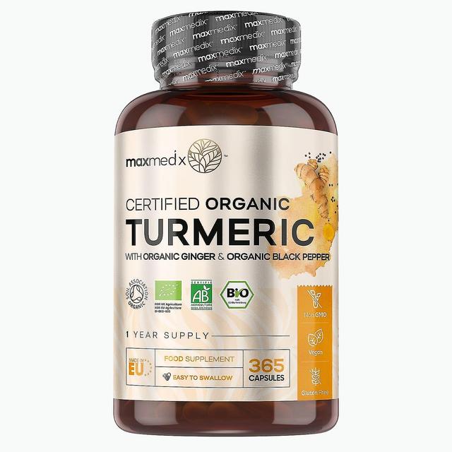 Koolmei økologisk gurkemeje og sort peber kapsler med ingefær & aktiv curcumin - 1 års forsyning (365 gurkemeje kapsler) - Vegansk gurkemeje on Productcaster.