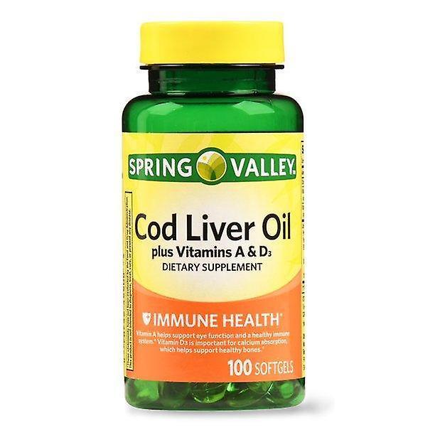 Spring valley cod liver oil plus vitamin a & d softgels, 100 count on Productcaster.