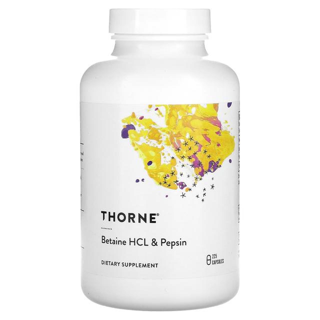 Thorne Research, Betaína HCL & Pepsin, 225 Cápsulas on Productcaster.