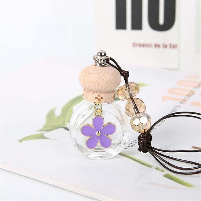 Fashionable Car Hanging Perfume Pendant Fragrance Air Freshener Empty Glass Bottle For Essential Oils Diffuser Auto Ornaments on Productcaster.