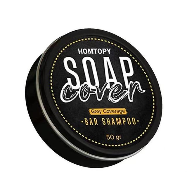 Men's Grey Coverage Bar Shampoo Hair Darkening Black Soap For Grey Hair Cover color02 on Productcaster.