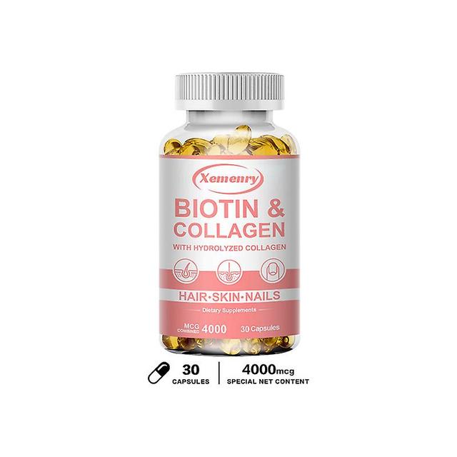 Vorallme Xemenry Biotin & Collagen Supplement, Anti-aging Formula, Strong Nails, Shiny Hair, Glowing Smooth Skin, Vegetarian Capsules 30 capsules on Productcaster.