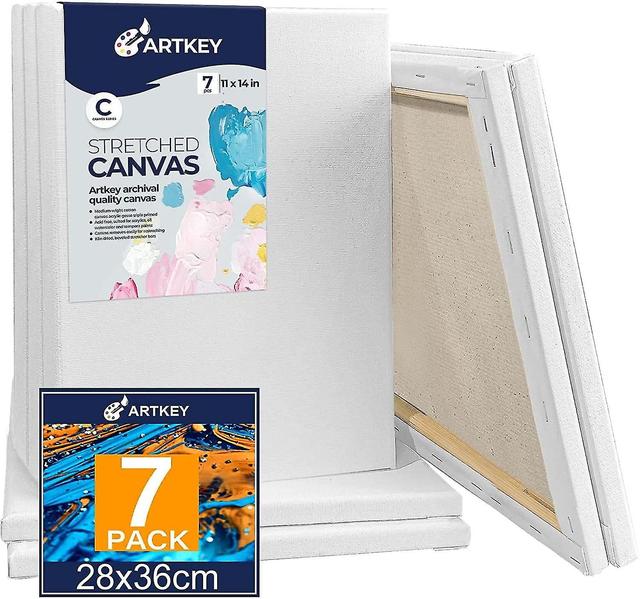 Cdgjd Stretched Canvases For Painting 11x14 Inch 7-pack, 10 Oz Triple Primed Acid-free 100% Cotton Blank C on Productcaster.