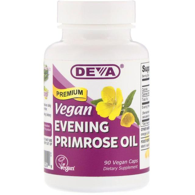 Deva, Vegan, Premium Evening Primrose Oil, 90 veganmössor on Productcaster.