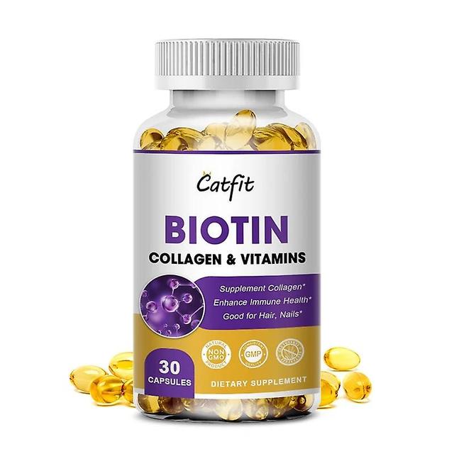 Sofirn Catfit Kompozytowy suplement białkowy z biotyną i kolagenem kolagenowym Suplement diety w kapsułkach do włosów, skóry, paznokci 30pcs on Productcaster.